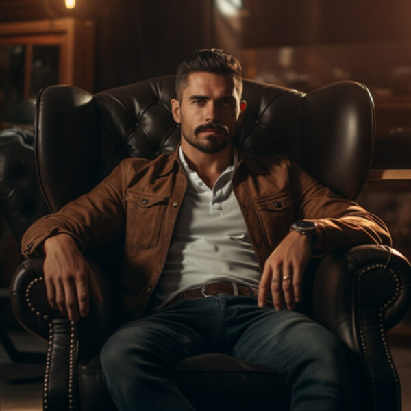 man sitting in a comfortable chair