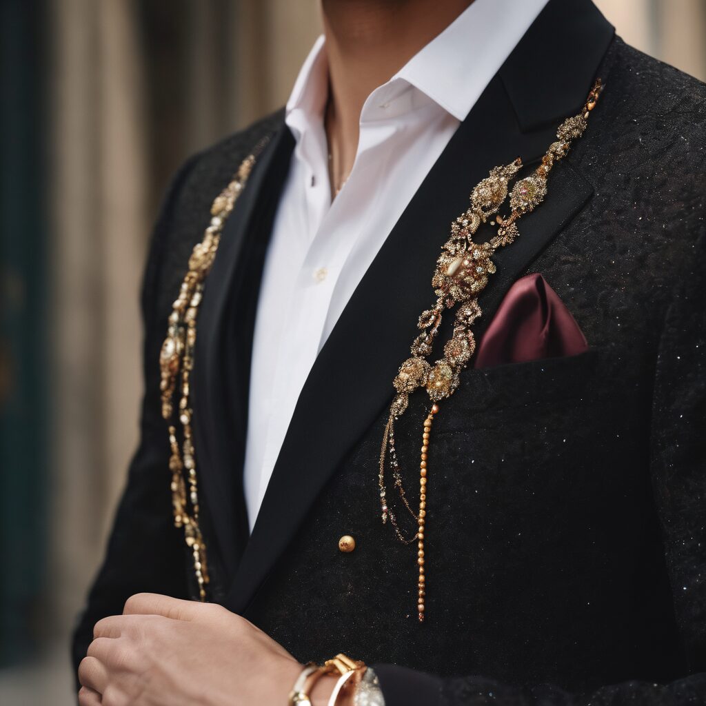 Custom made blazer with accessories