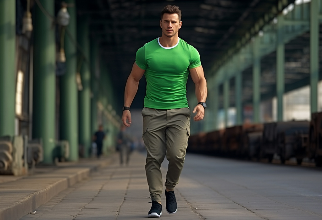 athletic outfit with cargo pants