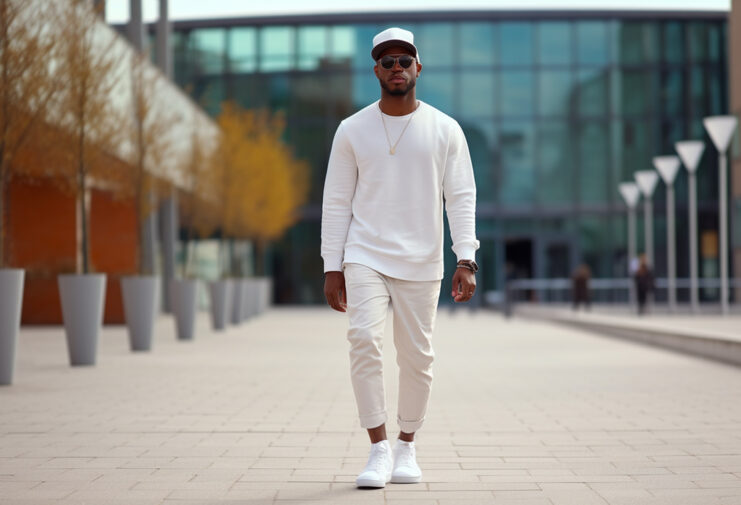 streetwear sneakers with classic outfit