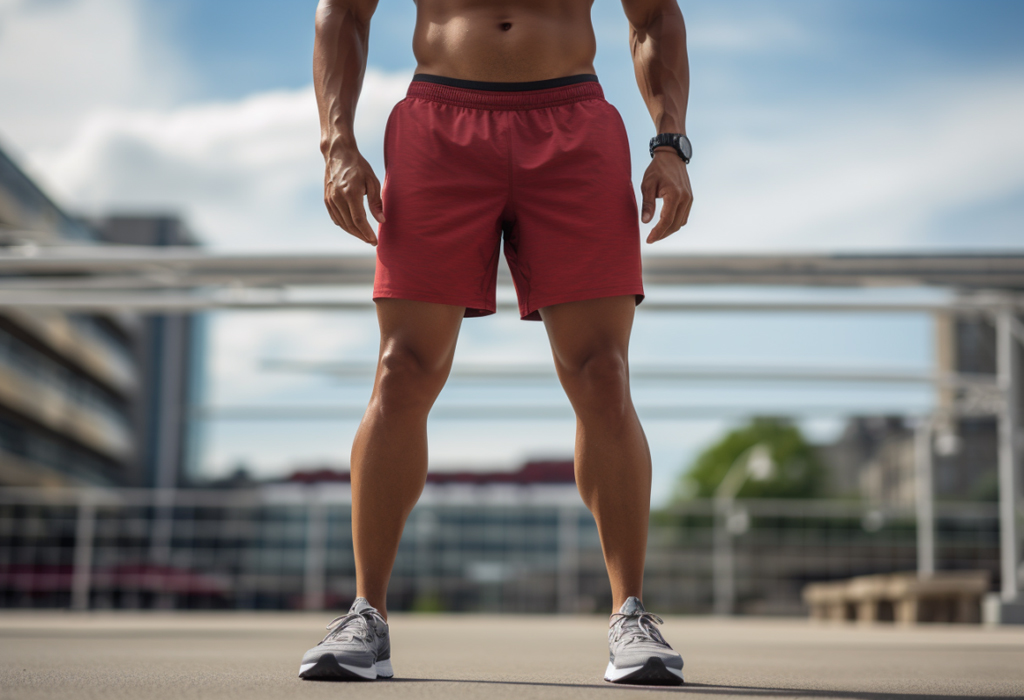 athletic man wearing shorts