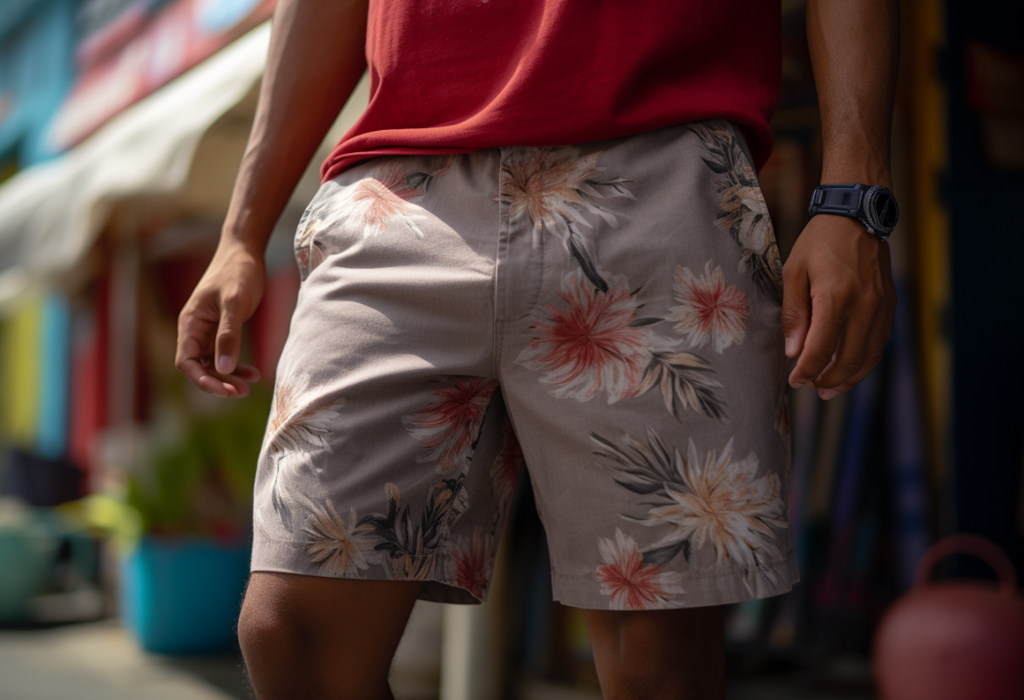 blended fabric shorts
