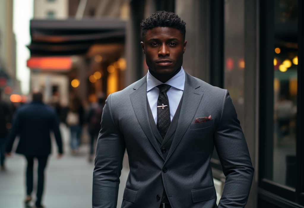 charcoal gray suit