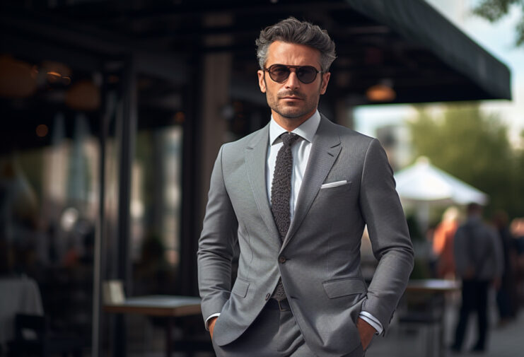 man in gray suit