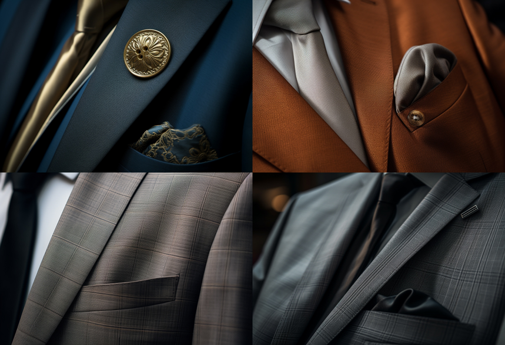 men's suits with pocket  squares
