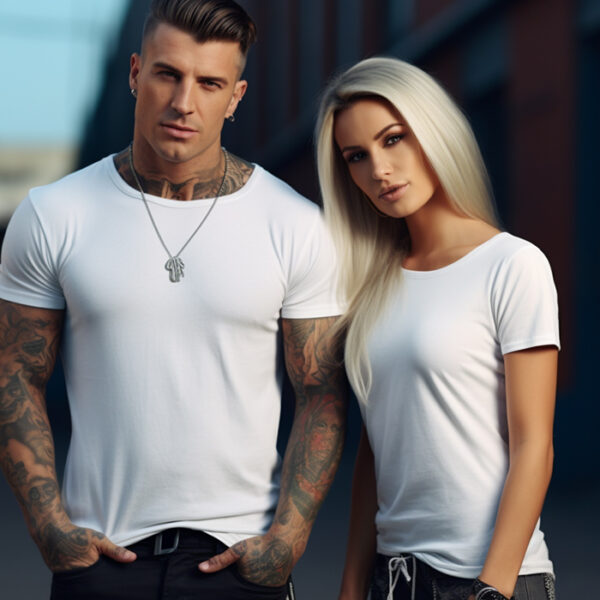 man with tattoo with beautiful girl