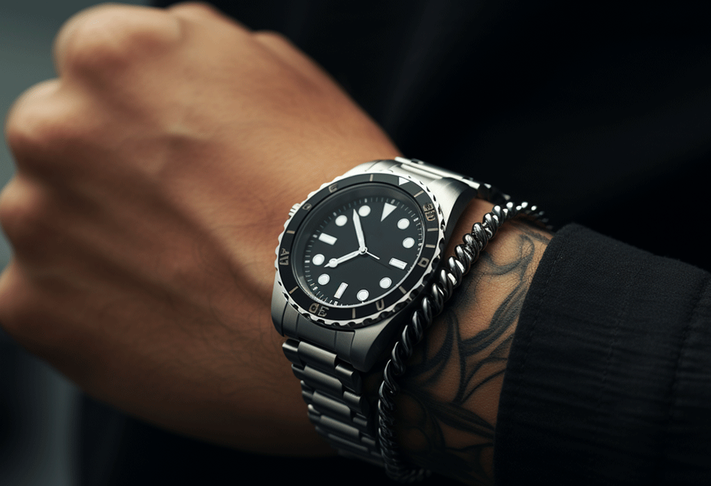 dive watch with bracelet