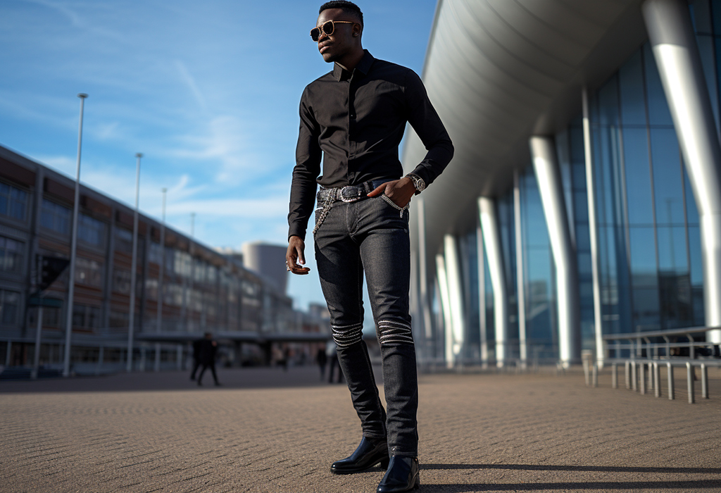 Three Black Leather Pants and Jacket Outfit Ideas for Men 