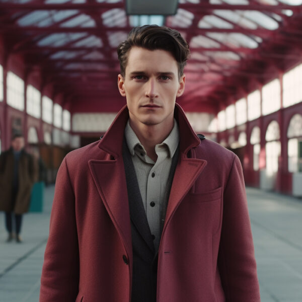 Man in red coat