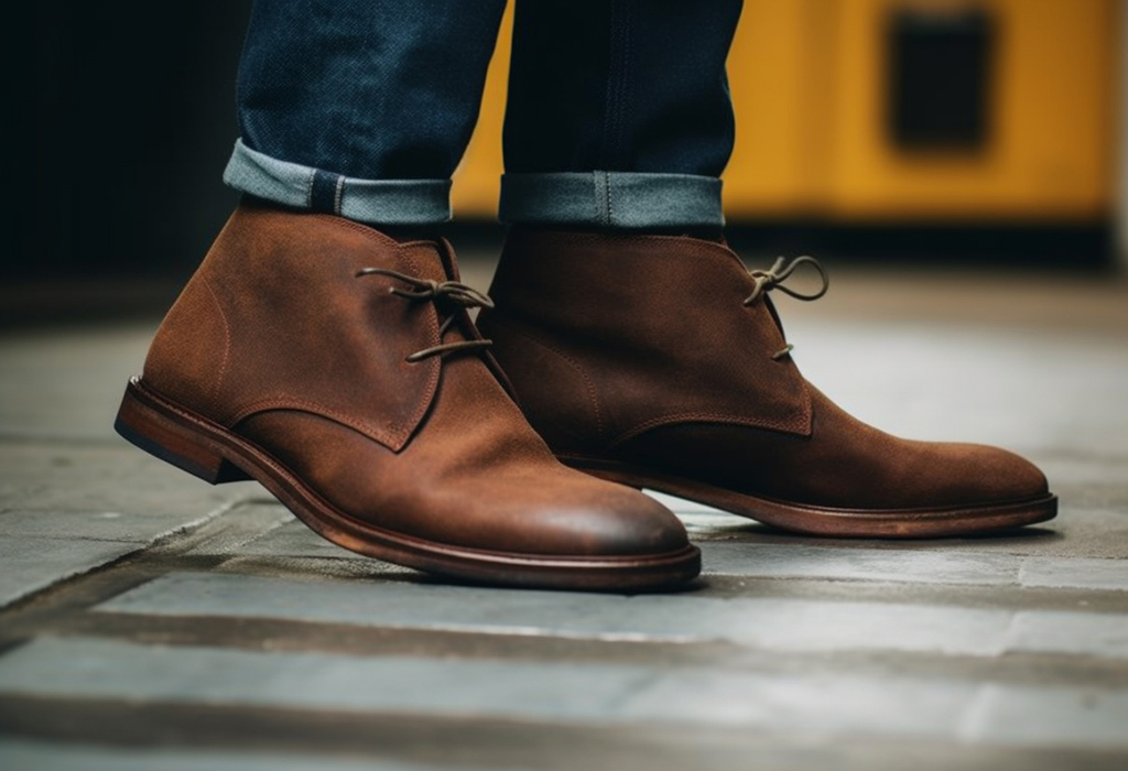 chukka boots made out of suede