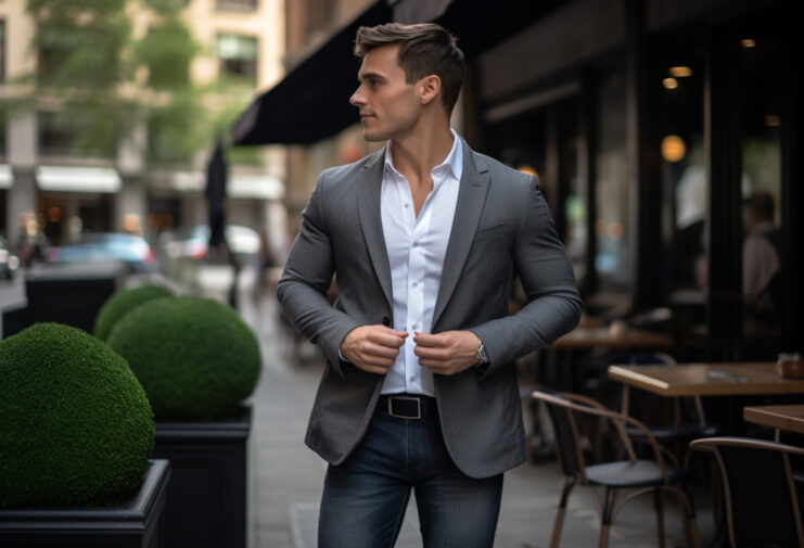 suit jacket with jeans