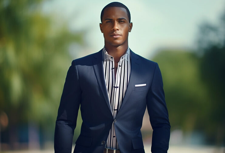 Navy-suit-Patterned-shirt