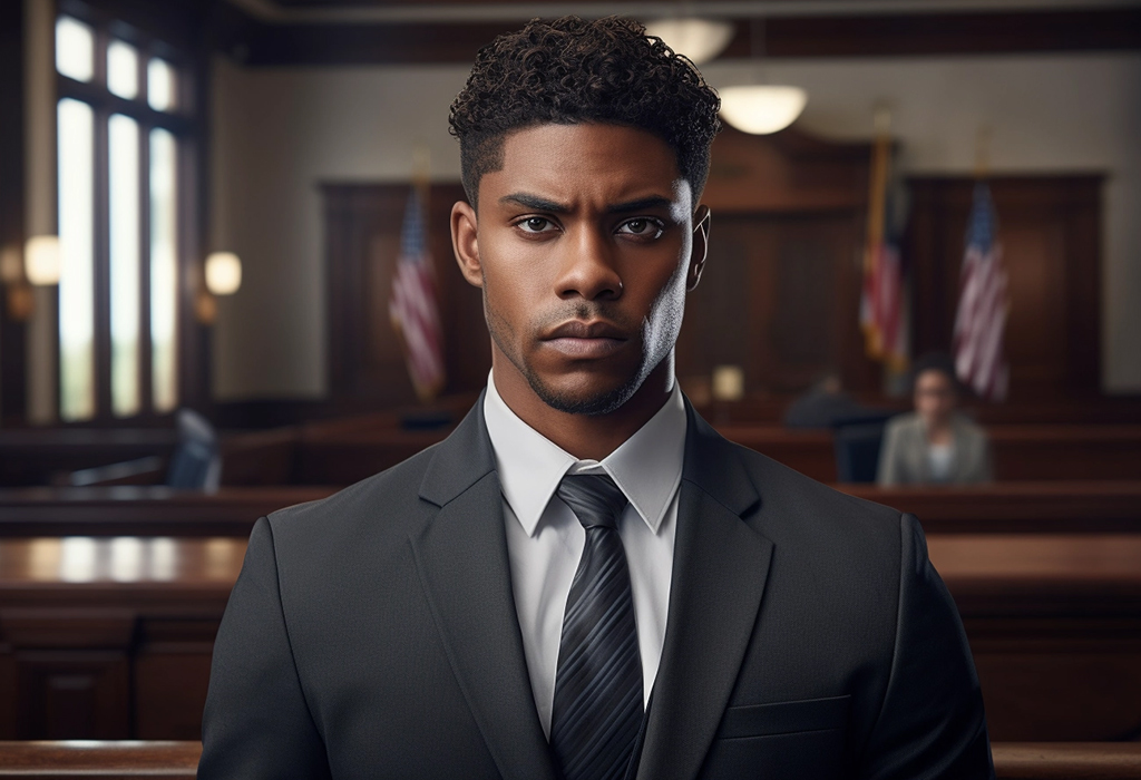man courtroom attire