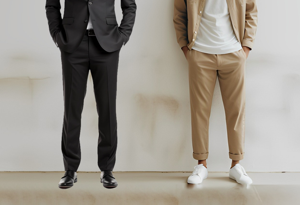 difference between chinos and dress suit trousers