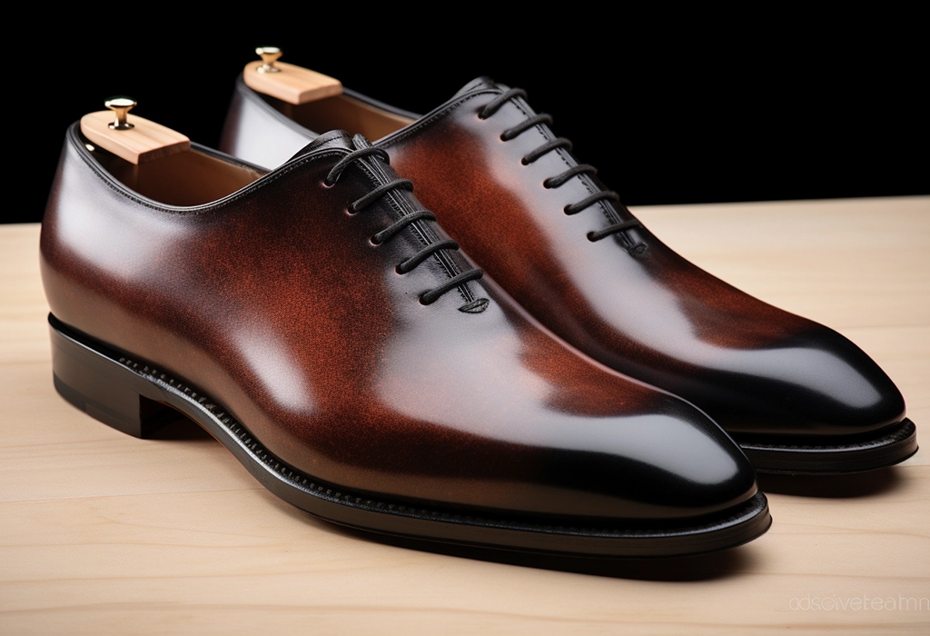 whole-cut brown oxford shoes