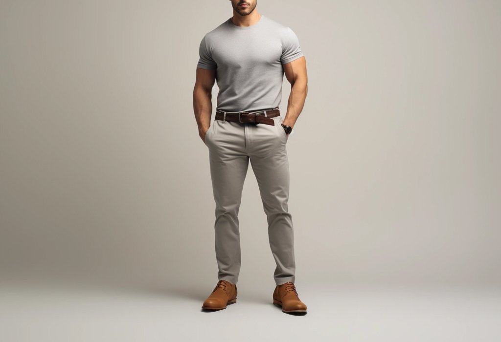 man wearing mismatching belt and shoes