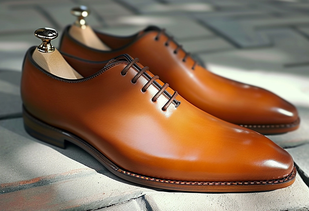 quality light brown wholecut oxford shoes