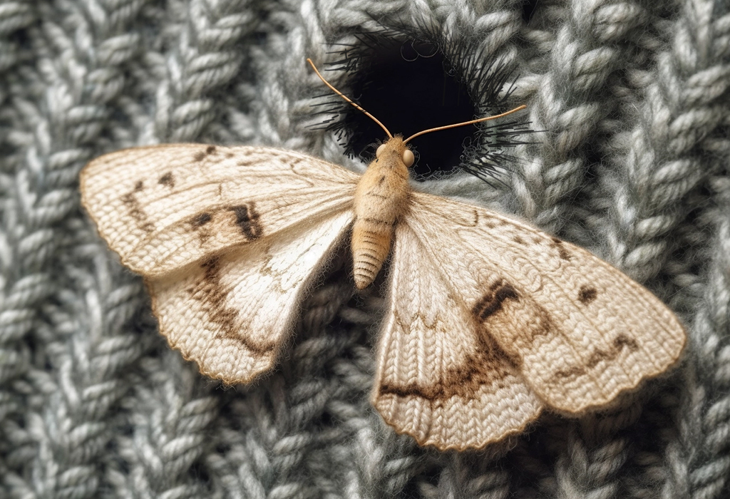 moth on wool
