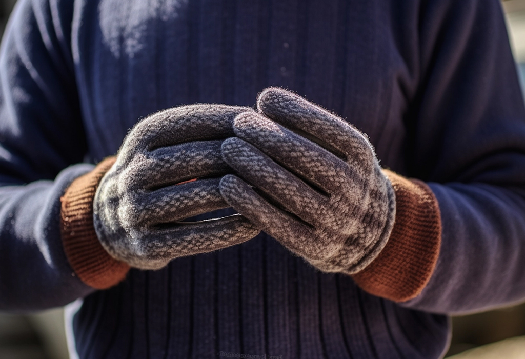 stylish men's wool casual gloves