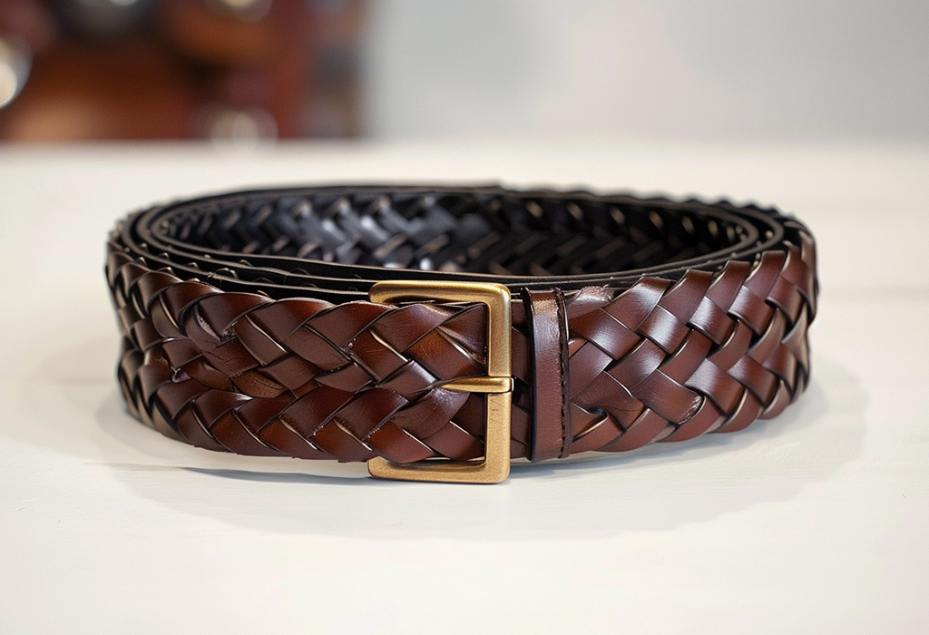 braided leather belt