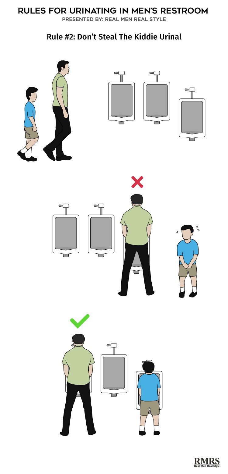urinal rules for men in public bathrooms