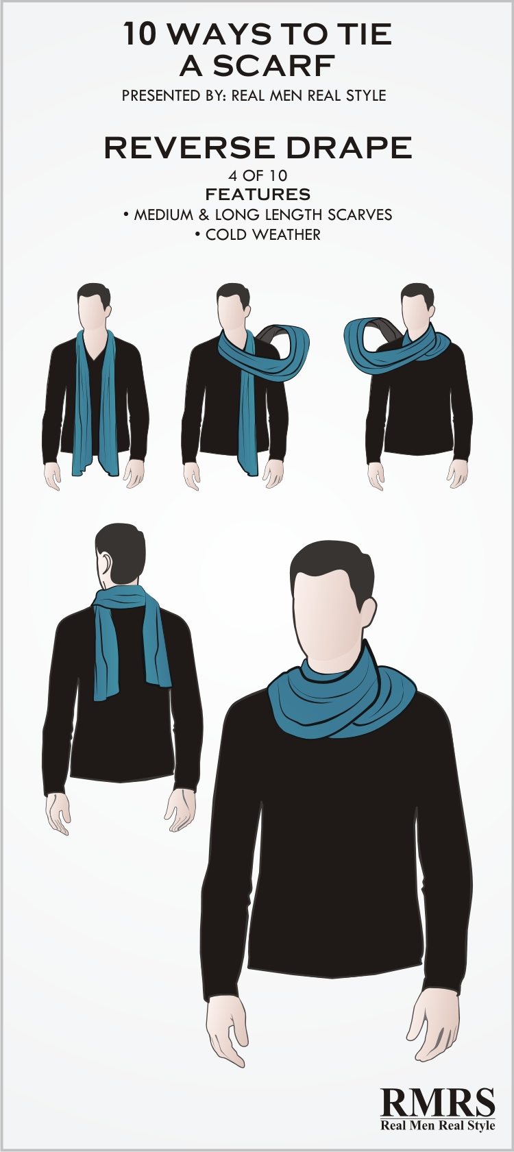 how to tie scarf - reverse drape